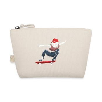 Skater Skateboard Skelett Skating Geschenk - Bio-Täschchen - Natur - Vorne