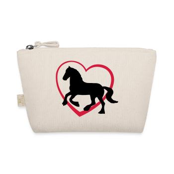 Fresian or Gypsie Cob type Horse with Heart - Bio-Täschchen - Natur - Vorne