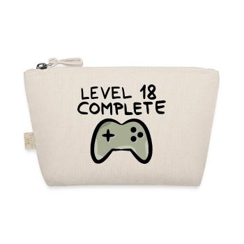Level 18 abgeschlossen 18. Geburtstag - Bio-Täschchen - Natur - Vorne
