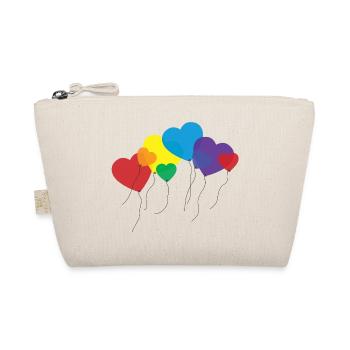balloon hearts rainbow - Organic Pouch - nature - Front