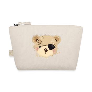 Teddy with eye patch - Organic Pouch - nature - Front