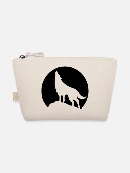 Wolf - Mond - Bio-Täschchen - Natur - Vorne