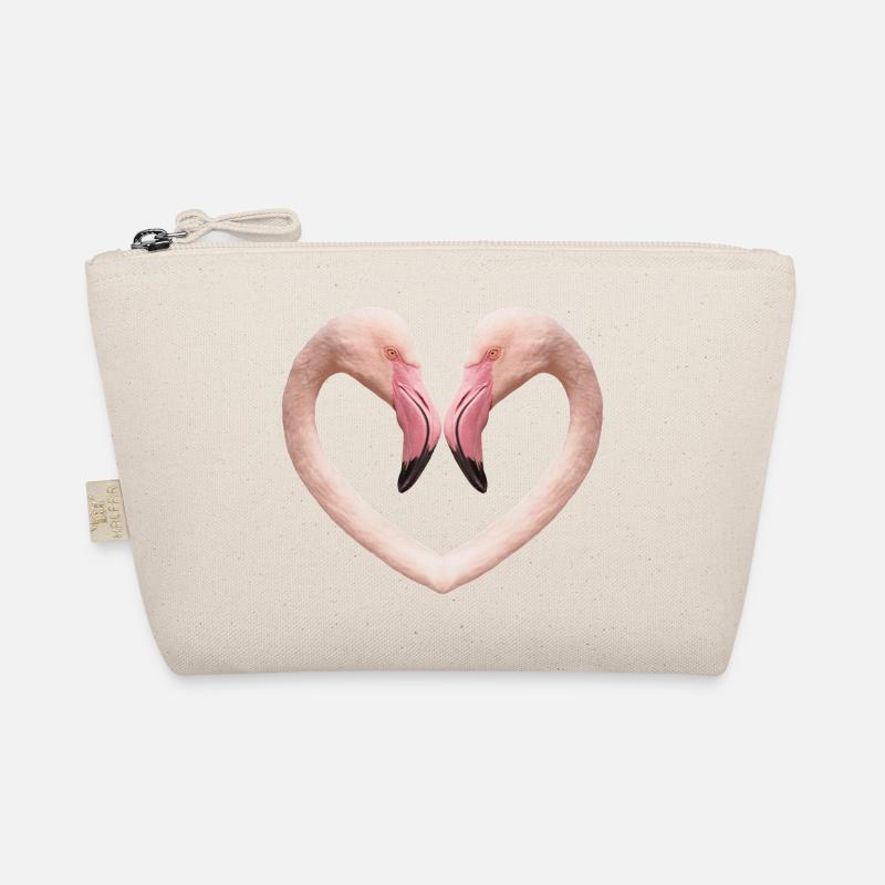 Flamingo-Herz - Bio-Täschchen - Natur