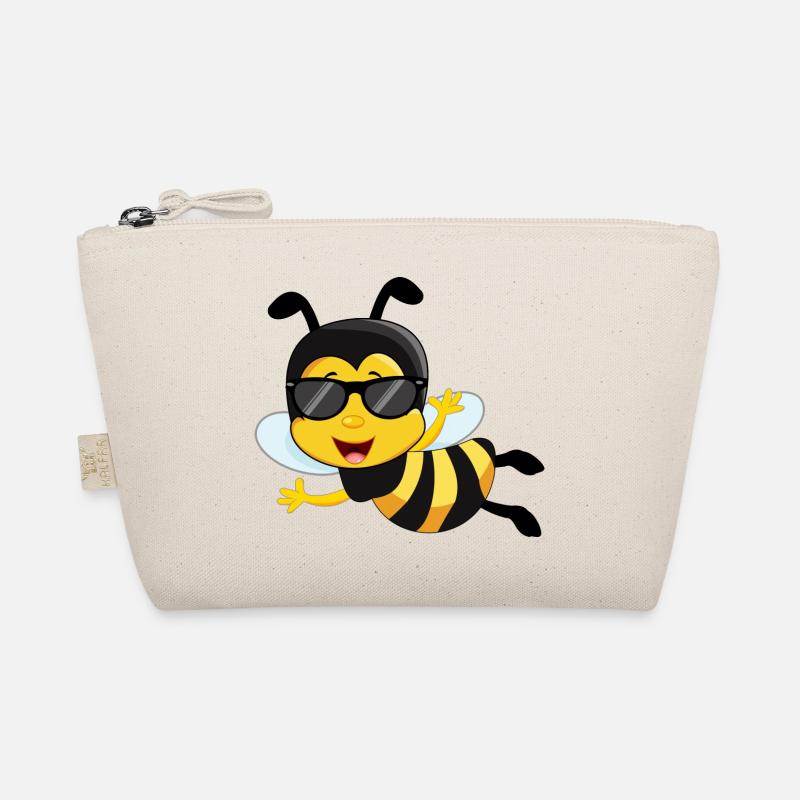 Bee Sunglasses Cool Comic Flying Organic Pouch