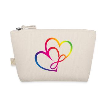 Two Hearts Rainbow Infinity Love CSD LGBT - Organic Pouch - nature - Front