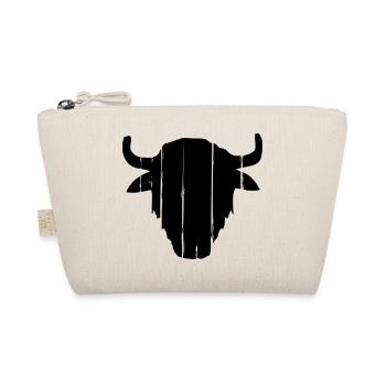 Vintage Buffalo Skull - Organic Pouch - nature - Front