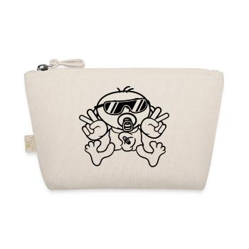 Sonnenbrille Peace Zeichen Schnuller Cool Baby - Bio-Täschchen - Natur - Vorne