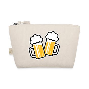2 Maßkrüge Stoßen An, Prosit! (Bier Maßkrug / 3C) - Bio-Täschchen - Natur - Vorne