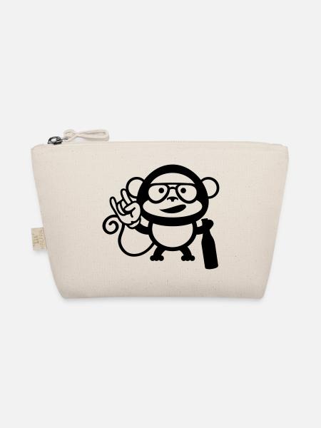 monkey party cool - Bio-Täschchen - Natur - Vorne