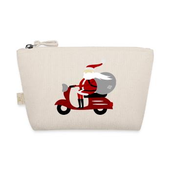 Weihnachten - Weihnachtsmann Roller - Bio-Täschchen - Natur - Vorne