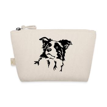Tête de border collie - Trousse biologique - nature - Devant