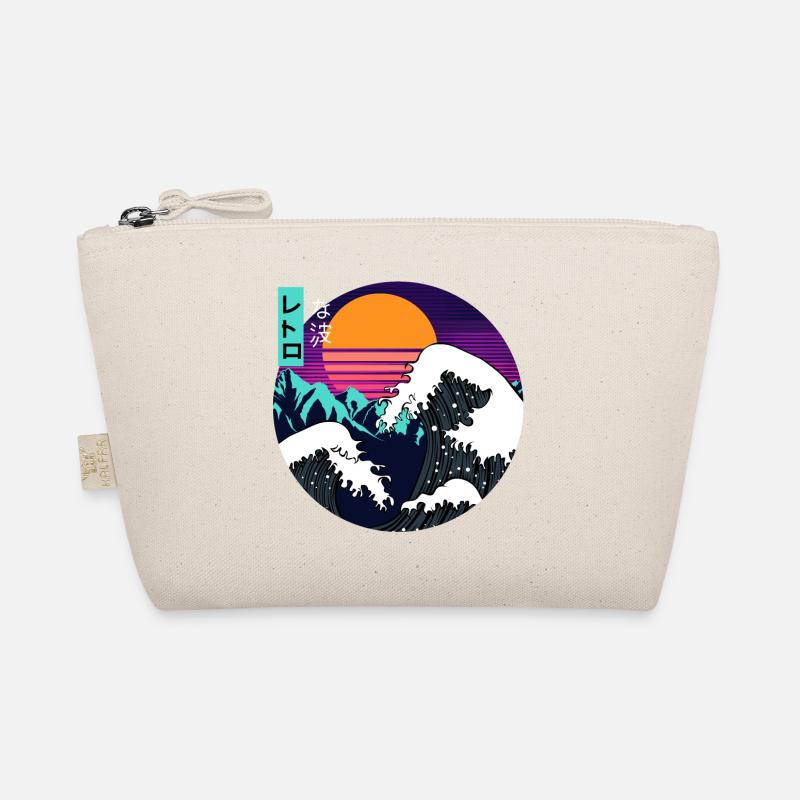Great Wave Kanagawa Vaporwave Synthwave Aesthetic Organic Pouch