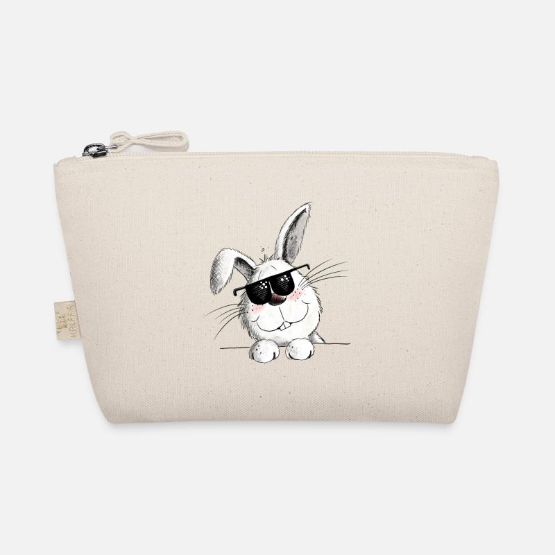 Cool rabbit with sunglasses rabbit motif rabbit Organic Pouch