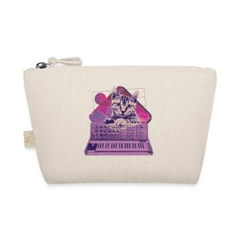 Retro Synthesizer Katze Vaporwave Aesthetic Analog - Bio-Täschchen - Natur - Vorne