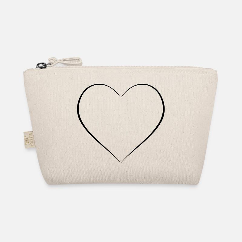 Simple heart thin line décor Organic Pouch