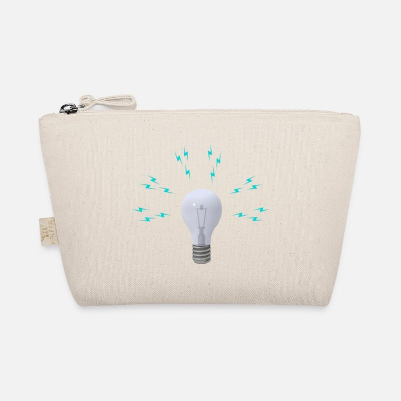 Lightbulb with lightning symbols Organic Pouch