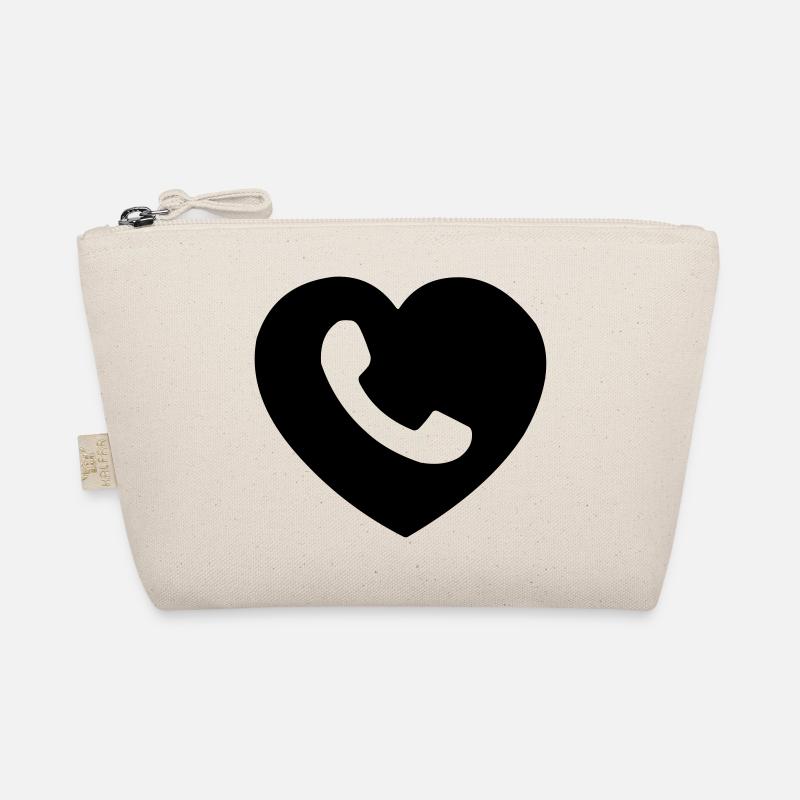 Heart or heart with phone cut out shadow Organic Pouch