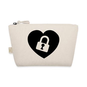 Heart or heart with lock cut open my heart - Organic Pouch - nature - Front