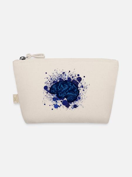 brain brains design fancy stain - Organic Pouch - nature - Front