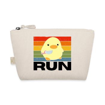 Run duck with knife meme funny saying vintage - Organic Pouch - nature - Front