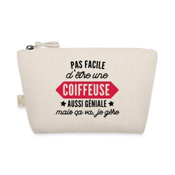 coiffeuse et géniale / cadeau humour coiffeuse - Trousse biologique - nature - Devant