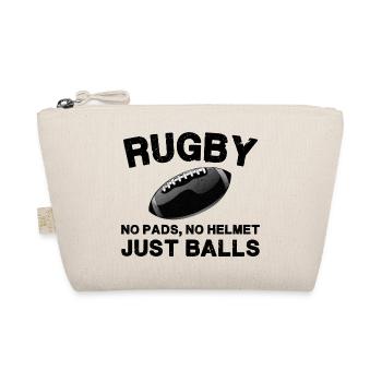 Rugby - Keine Pads, kein Helm - Nur Bälle! - Bio-Täschchen - Natur - Vorne