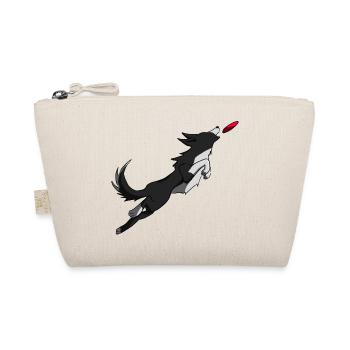 Border collie with frisbee - Organic Pouch - nature - Front