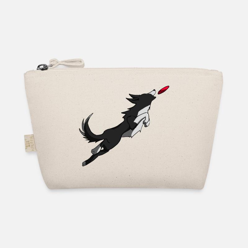 Border collie with frisbee Organic Pouch