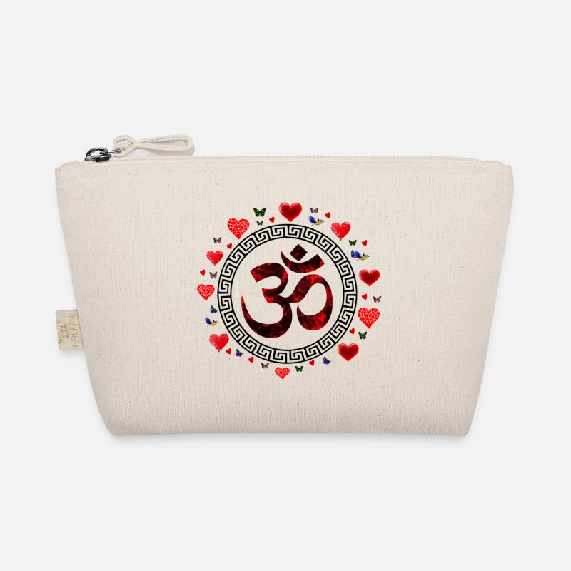 Rot OM, Om, Hindu Om, Om Symbol, Aum, OM - Bio-Täschchen - Natur