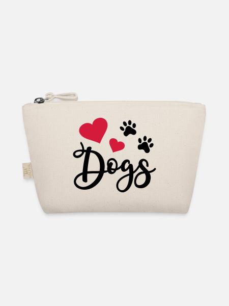 Dog Heart Dog Paw Dog Lover Dog Love - Organic Pouch - nature - Front