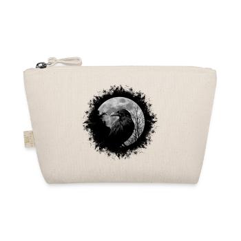 Black crow mystical raven at full moon - Organic Pouch - nature - Front