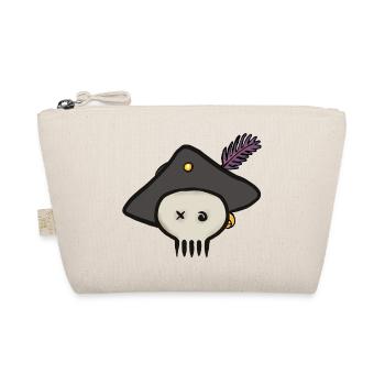 Crâne de pirate avec chapeau à plumes - Trousse biologique - nature - Devant