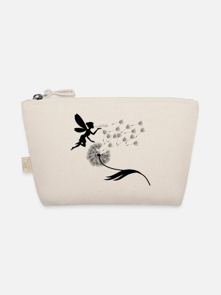 Schmetterlingdesign Pusteblumen Wiese Herzen Feen - Bio-Täschchen - Natur