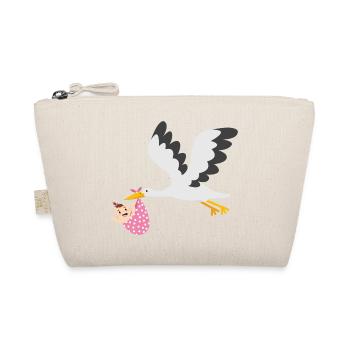 Cigogne avec bébé - Trousse biologique - nature - Devant