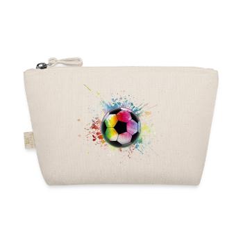 Fußball Regenbogen Bunter Ball - Bio-Täschchen - Natur - Vorne