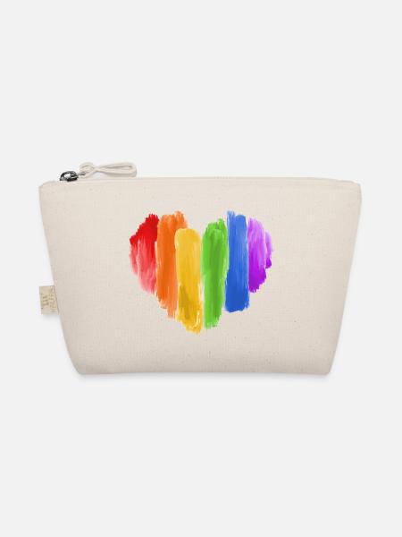 Regenbogen LGBT Herz Gay Pride Csd - Bio-Täschchen - Natur