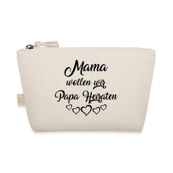 Mama Papa Heirat Antrag lustiges Geschenk - Bio-Täschchen - Natur - Vorne