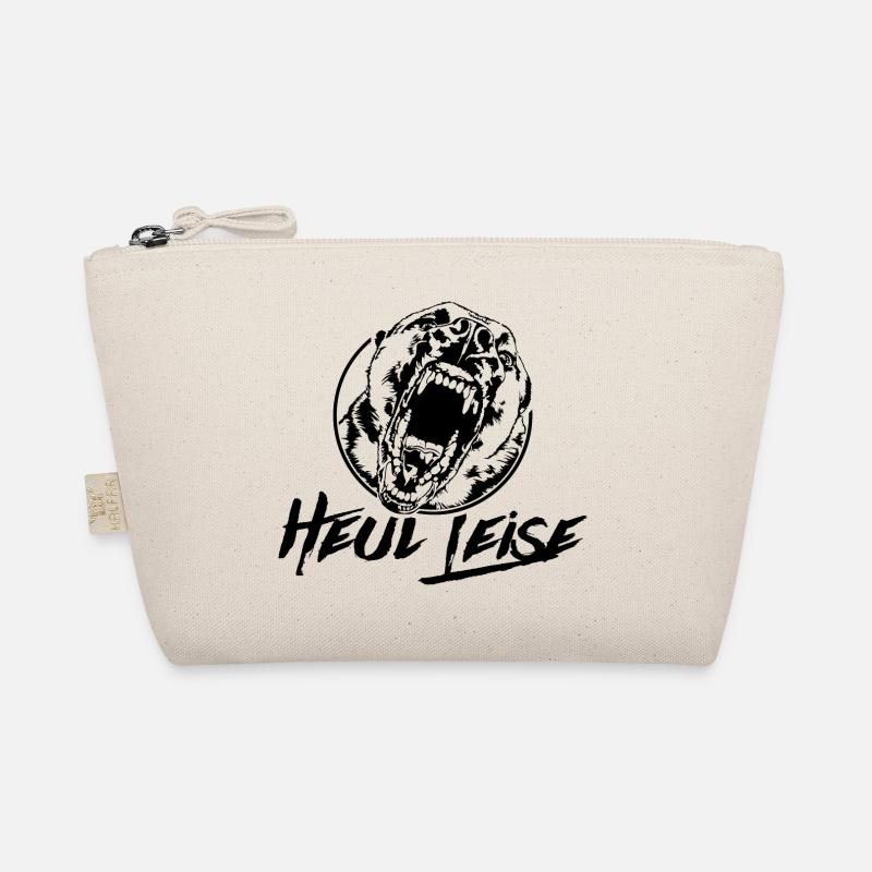 MALINOIS heul leise Hundespruch Hunde Wilsigns - Bio-Täschchen - Natur