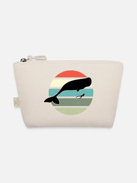 Tauchsport Taucher Dive Scuba Retro Schnorchler - Bio-Täschchen - Natur - Vorne