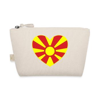 North Macedonia Flag Heart - Organic Pouch - nature - Front