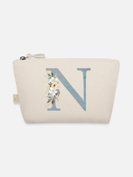 Spring Flowers Monogramm N - Bio-Täschchen - Natur