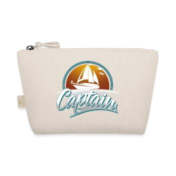 Captain Motorboat Sailing Sailor Boat Ship - Organic Pouch - nature - Front