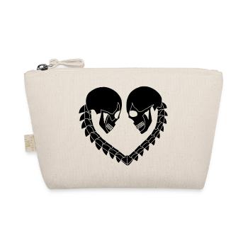 Coeur de crânes noir - Trousse biologique - nature - Devant