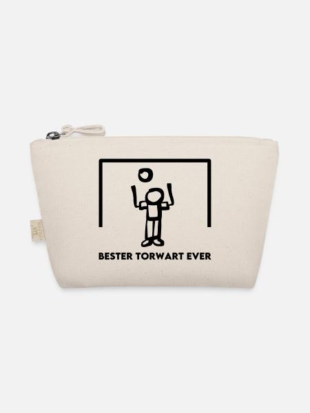 Goalkeeper in goal best goalkeeper Ever - Football Hand - Organic Pouch - nature - Front
