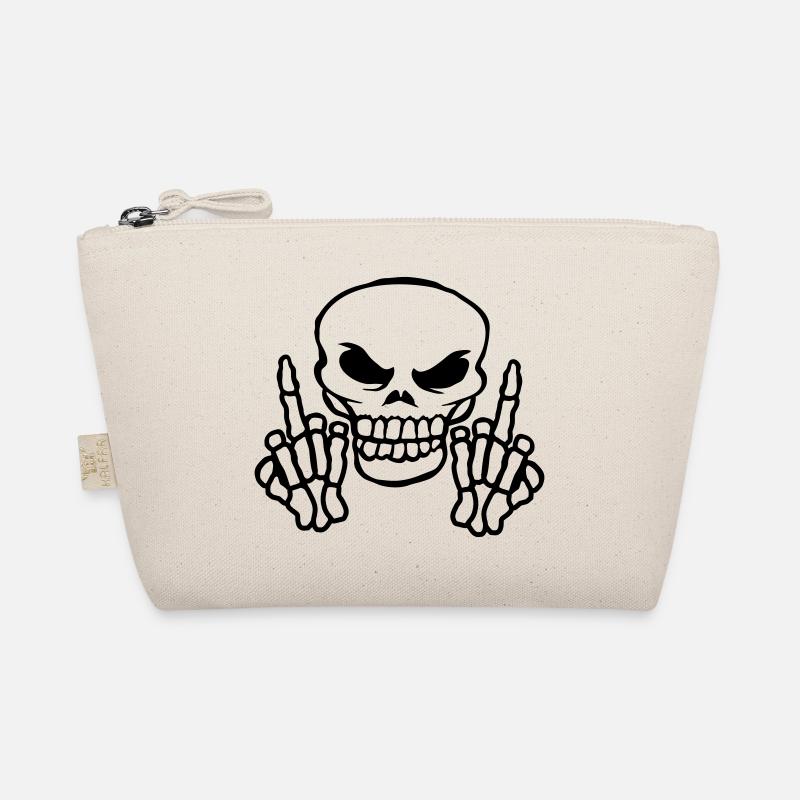 Böser Schädel Mittelfinger zeigen Bio-Täschchen