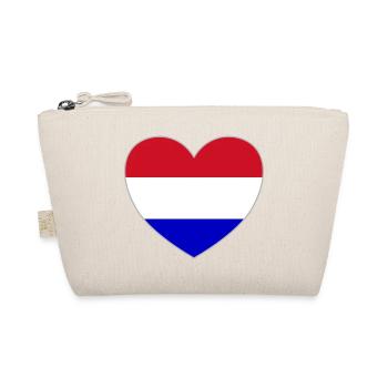 Holland Flag Heart - Organic Pouch - nature - Front