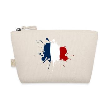 Frankreich Flagge Fleckendesign - Bio-Täschchen - Natur - Vorne