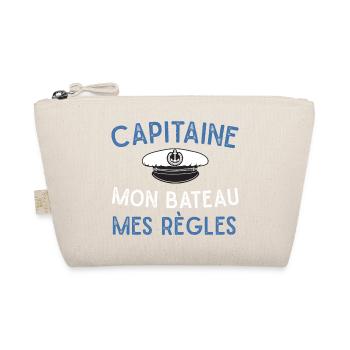 Capitaine mon bateau mes règles cadeau marin homme - Trousse biologique - nature - Devant