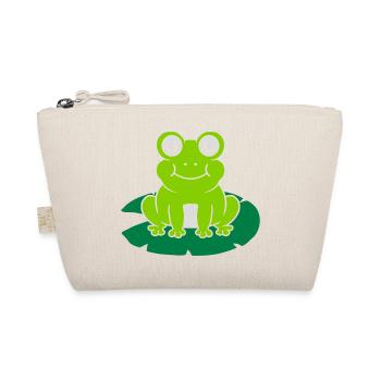 Cute frog sits water lily - Organic Pouch - nature - Front