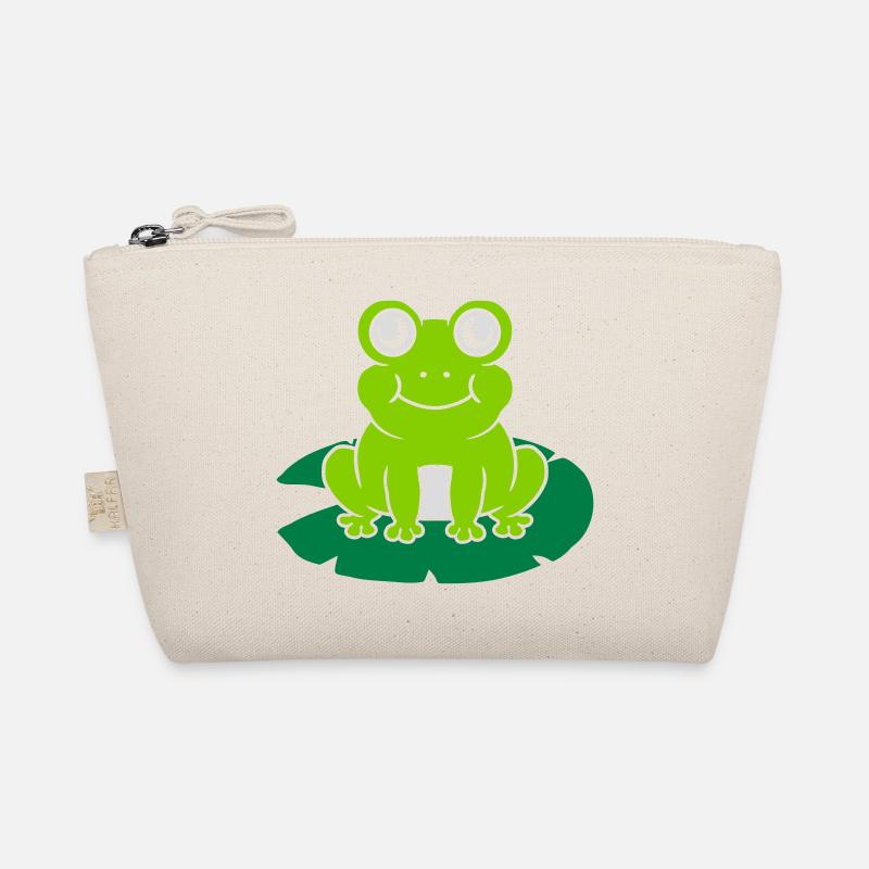 Cute frog sits water lily Organic Pouch